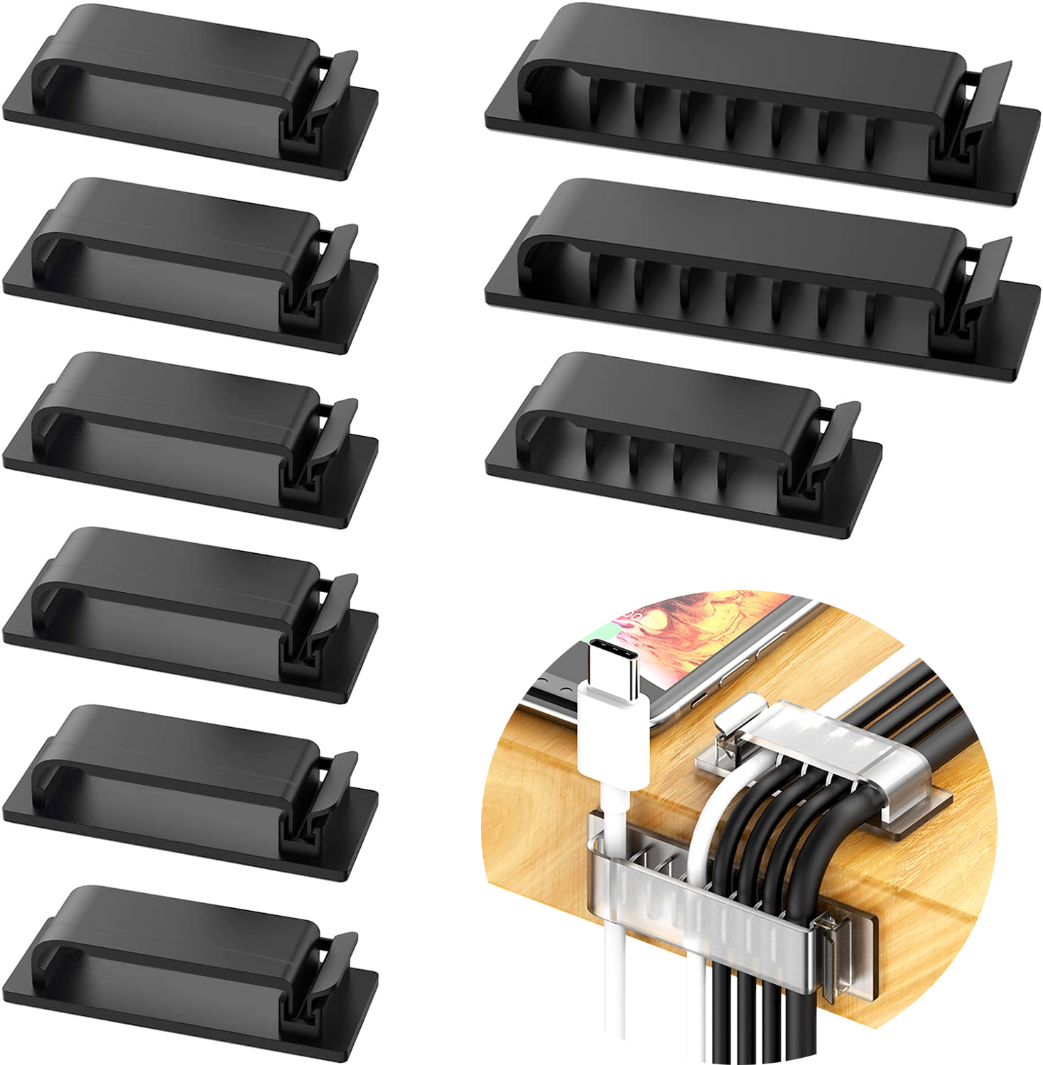 Cable Staple Clip - Organizer kabli Samoprzylepne klipsy do kabli